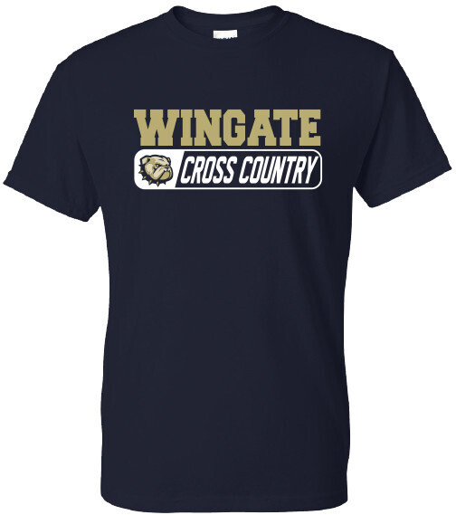 Navy Wingate Dog Head Cross Country Short Sleeve T Shirt