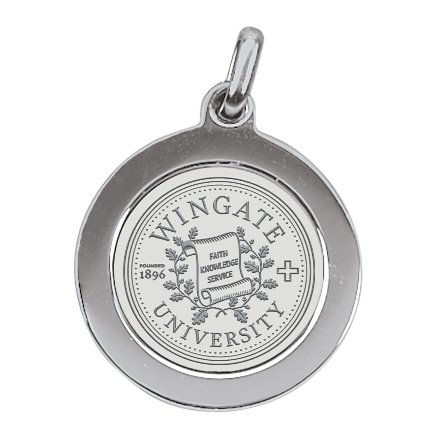 DROP SHIP ONLY Silver Wingate University Seal Pendant Charm (ONLINE ONLY)