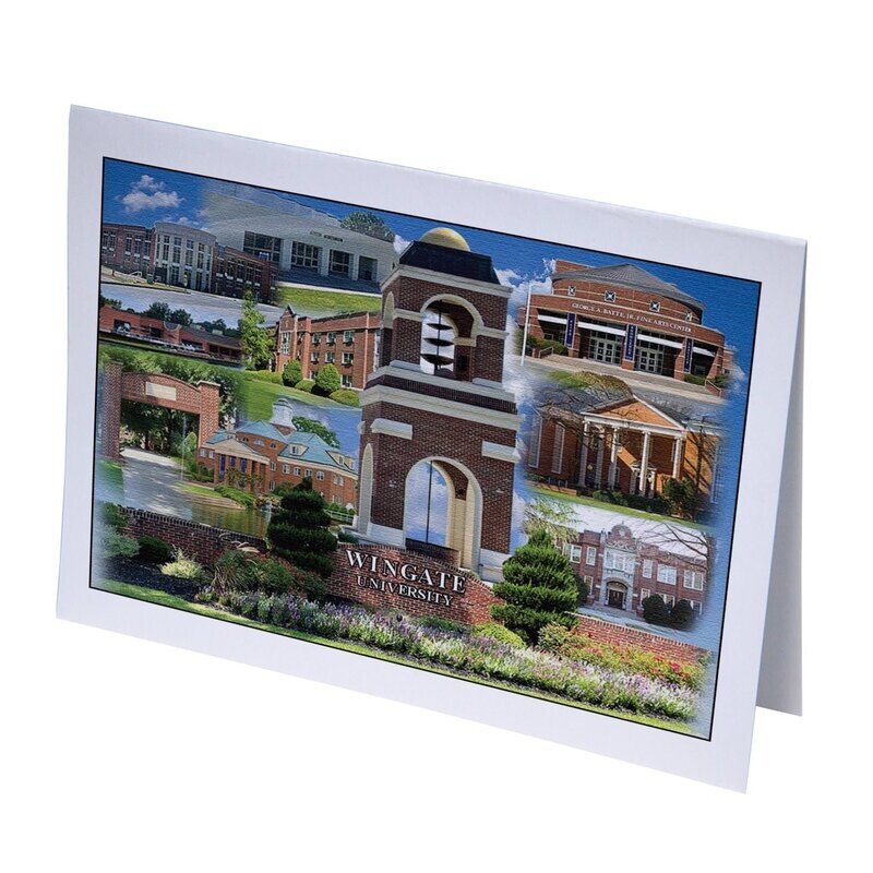 10 Pack Wingate University Campus Collage Blank Note Cards