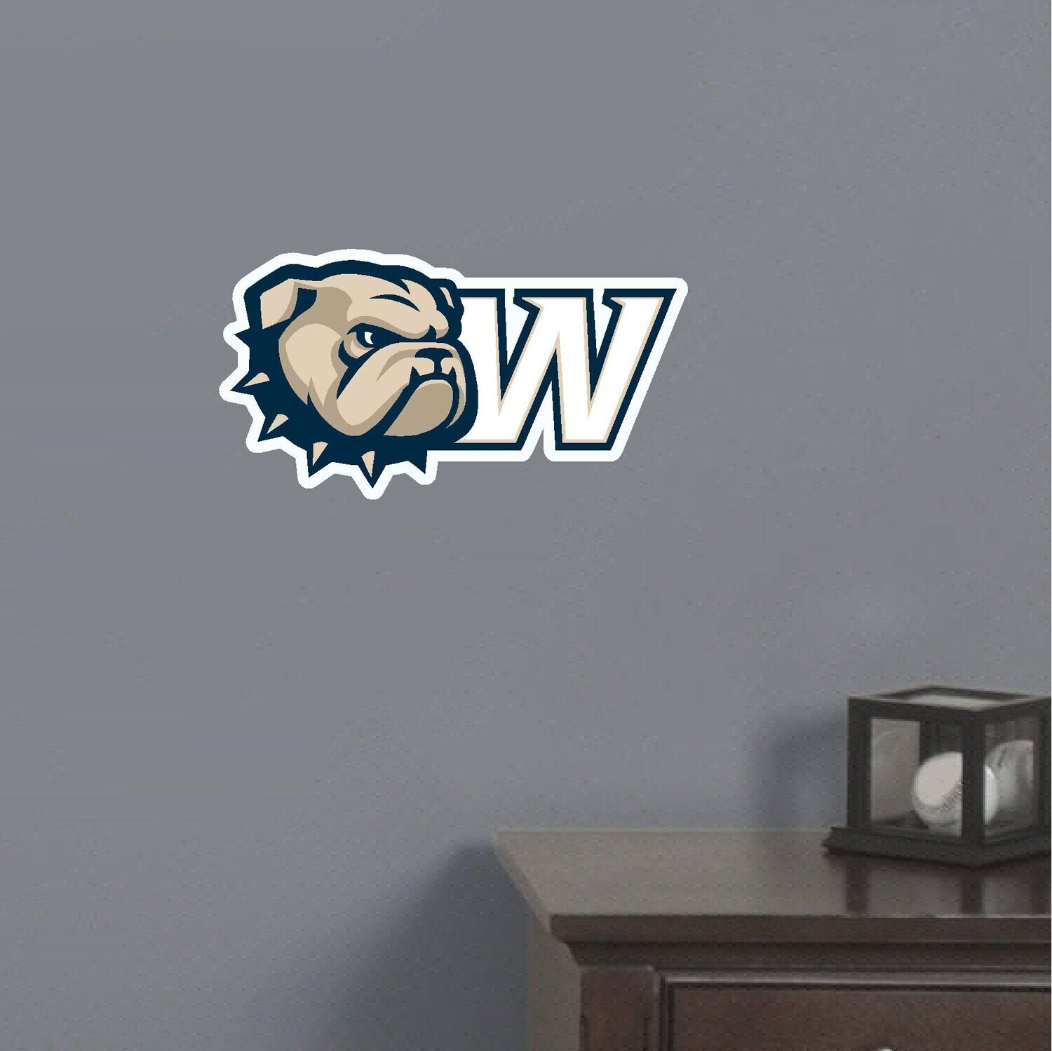 Cut To Shape Wall Decal Dog Head W Logo