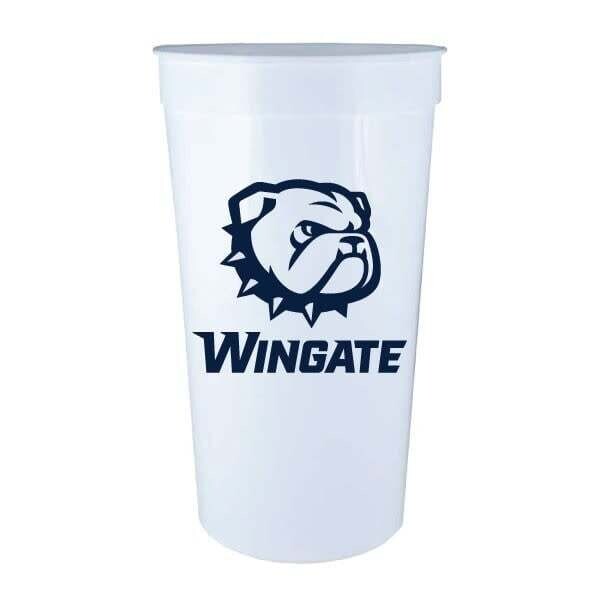 32oz White Stadium Dog Head Wingate University Cup