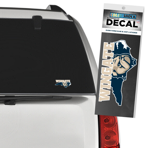 2.6&quot; x 5.2&quot; Wingate Dog Head NC State Decal