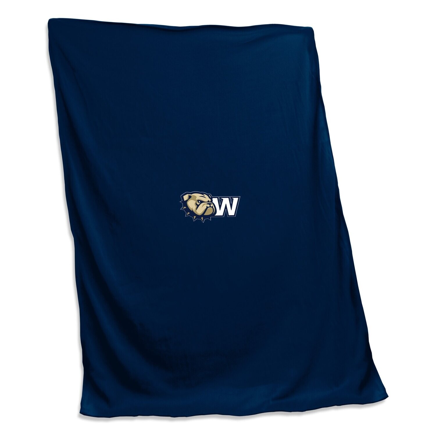 54&quot; x  84&quot; Navy Dog Head W Tackle Twill Sweatshirt Blanket