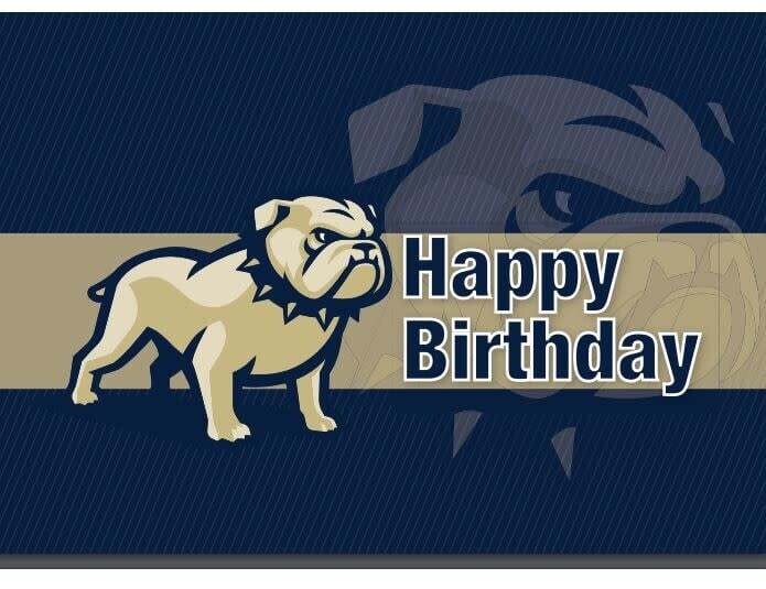 5 x 7 Happy Birthday Go Bulldogs Greeting Card