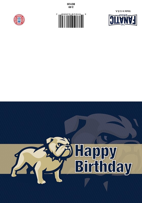 5" x 7" Happy Birthday Go Bulldogs Greeting Card