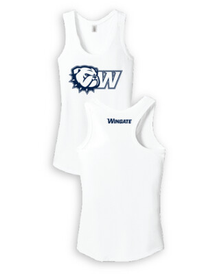 White Dog Head W Wingate Back Perfect Tri Racerback Tank