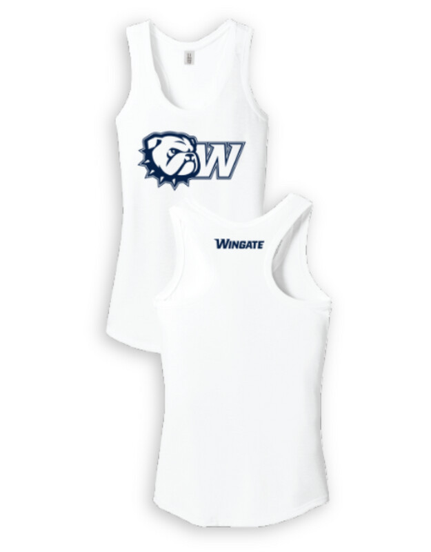 White Dog Head W Wingate Back Perfect Tri Racerback Tank