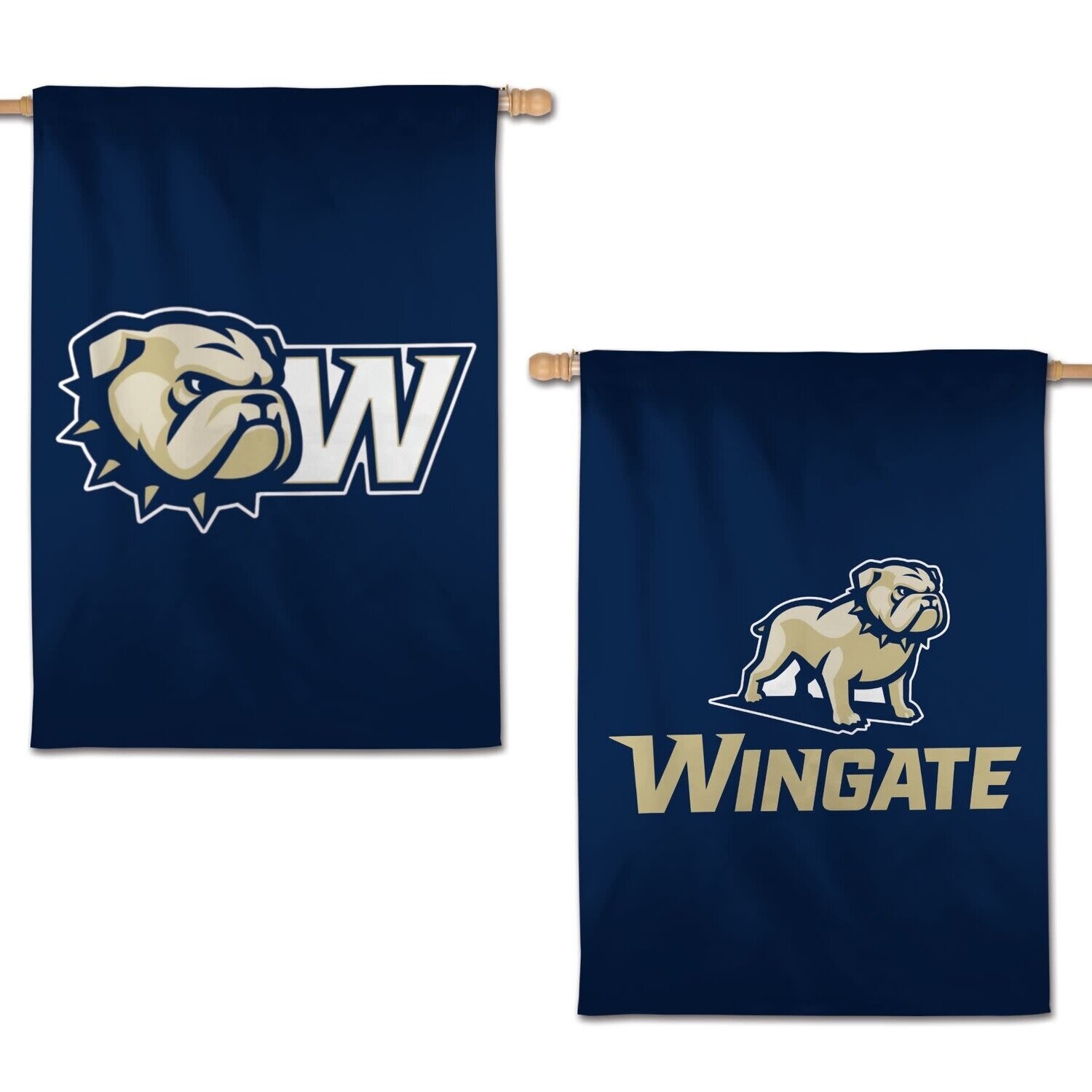 28&quot; x 40&quot; Vertical Navy Dog Head W Full Dog Wingate Premium Double Sided Flag