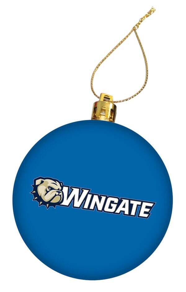 Navy Shatterproof Dog Head Wingate Ornament