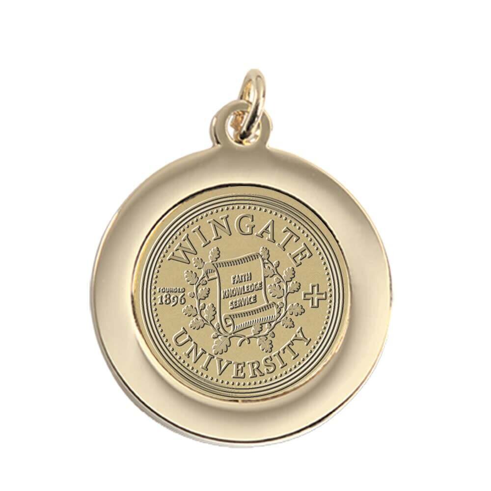 Gold Etched Seal Pendant Charm