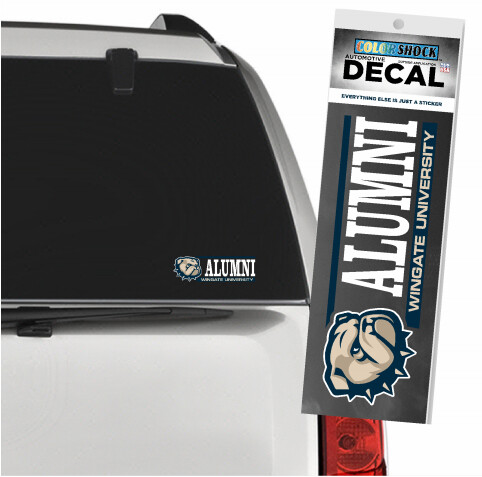 2&quot; x 6&quot; Dog Head Alumni Over Wingate University Decal