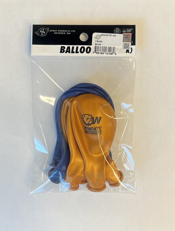 Dog Head W Wingate University Gold And Navy Balloons