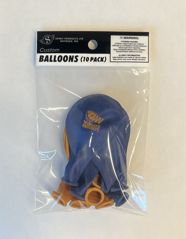 Dog Head W Wingate University Gold And Navy Balloons
