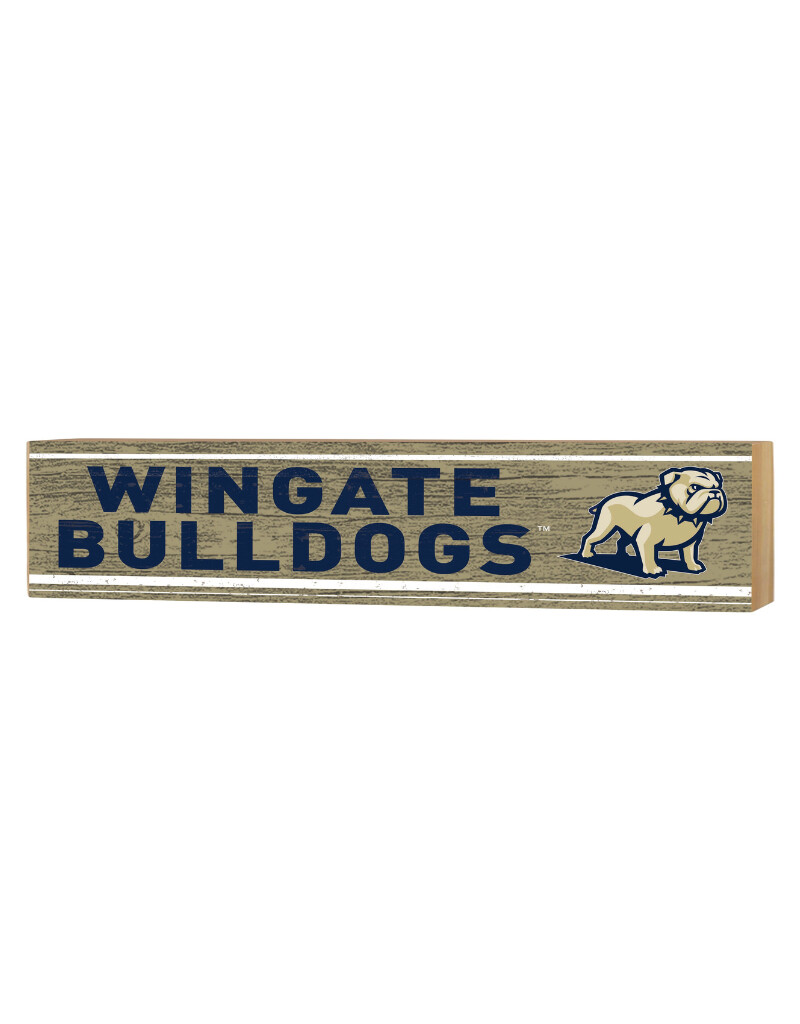 3&quot; x 13&quot; Gold Wooden Wingate Bulldogs Full Dog Plaque