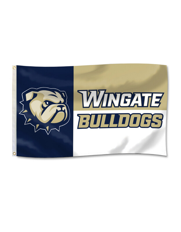 3&#39; x 5&#39; Navy White Dog Head Wingate Bulldogs State Flag