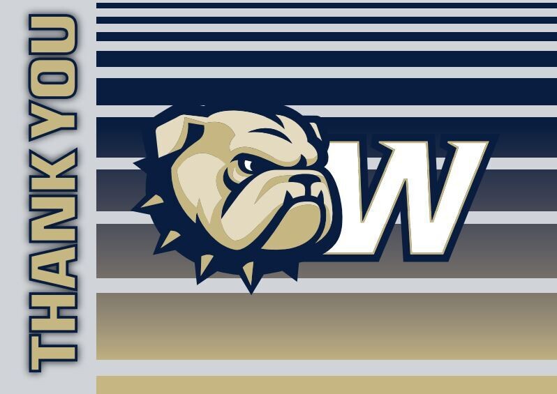 5&quot; x 7&quot;  Thank You Go Bulldogs Greeting Card