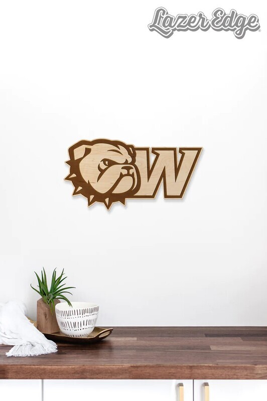 (IN STORE PICK UP ONLY) 11" x 20" Medium Maple Wood Wall Hanging Dog Head W