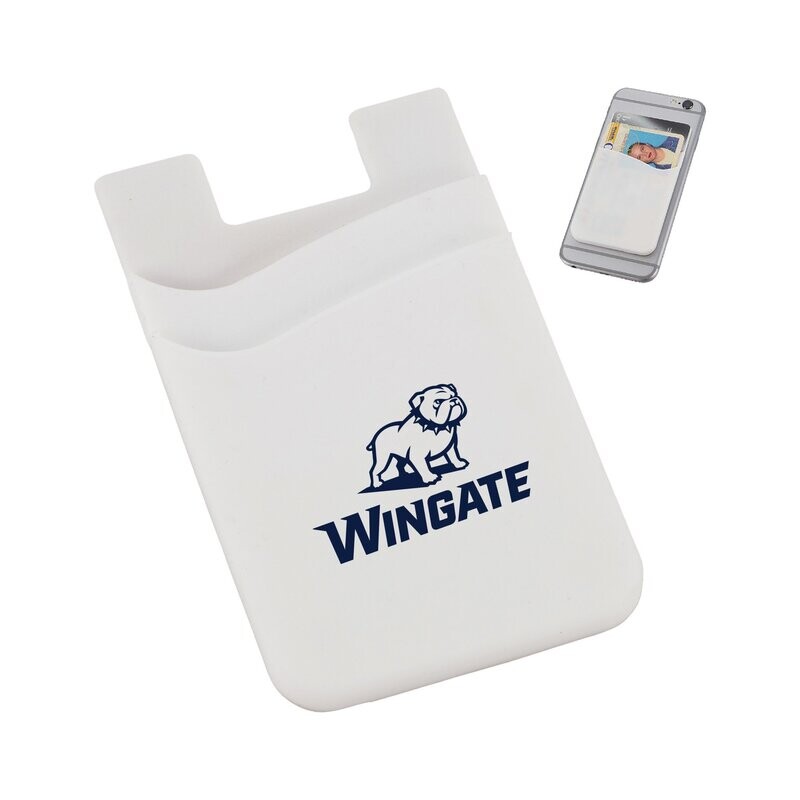 White Dual Pocket Silicone  Cell Phone Card Holder Wallet