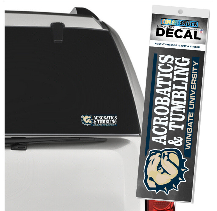 2&quot; x 6&quot; Dog Head Acrobatics &amp; Tumbling Over Wingate University Decal