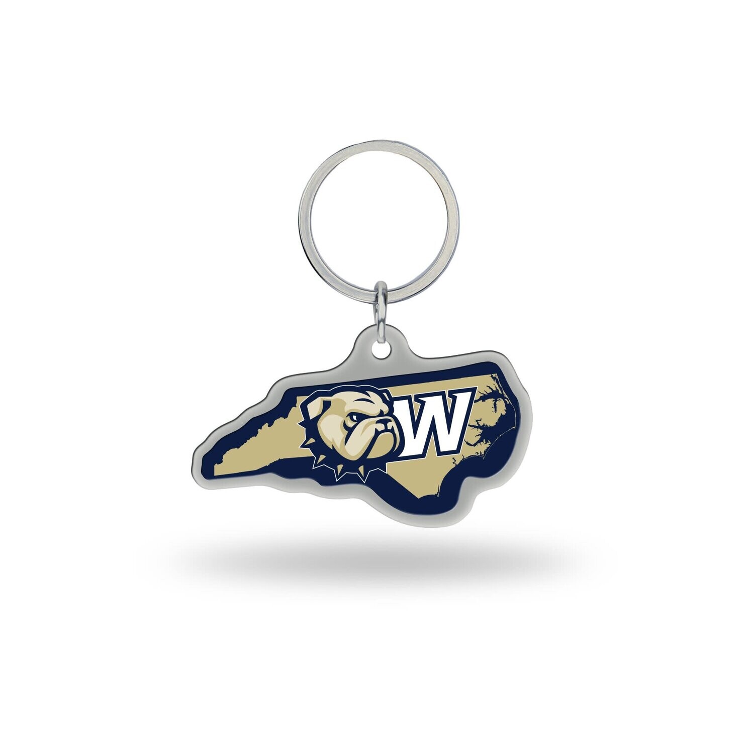 North Carolina Dog Head W Metal Keychain