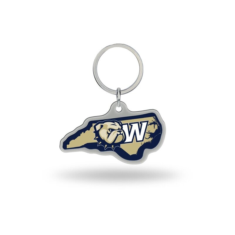 North Carolina Dog Head W Metal Keychain