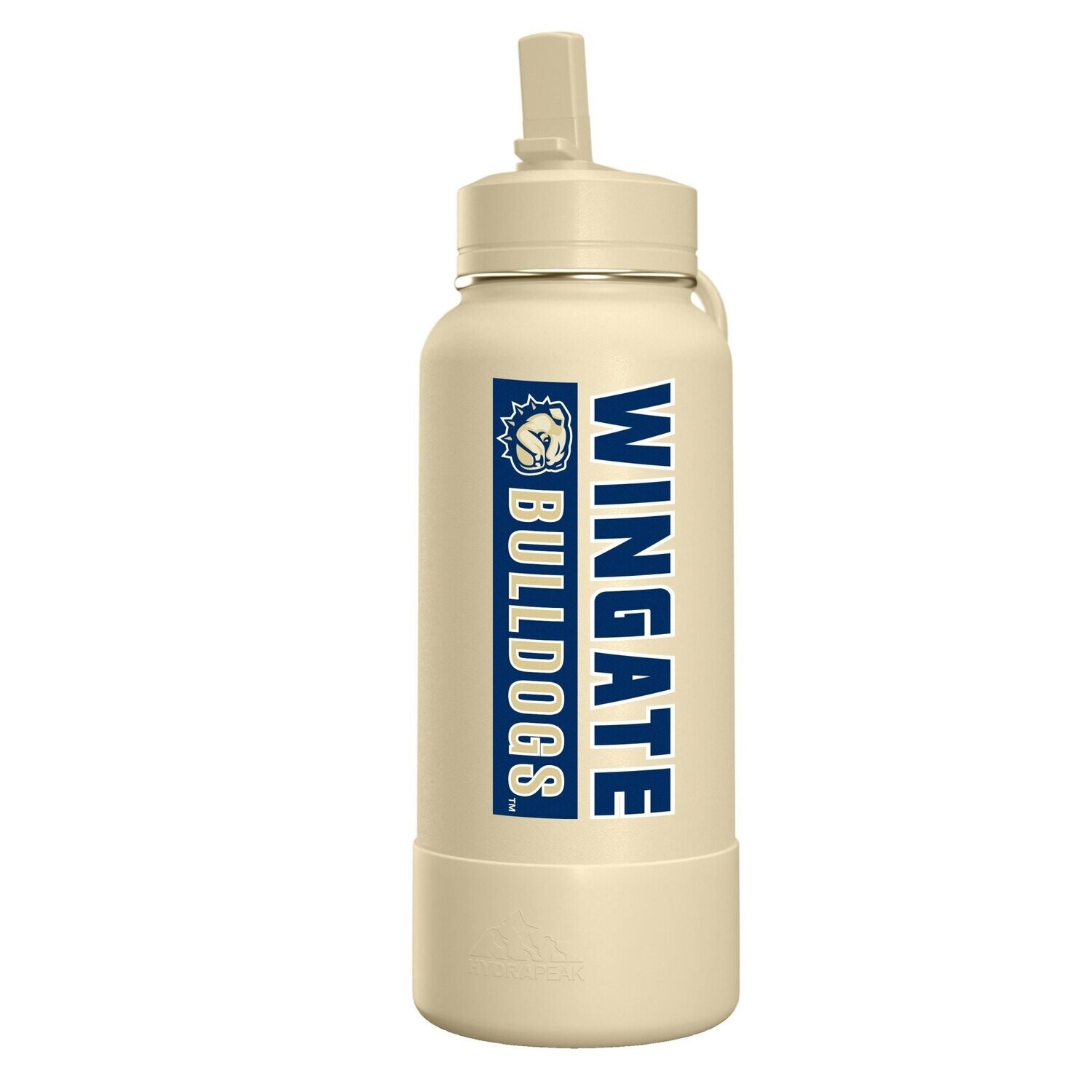 32oz Cream Wingate Dog Head Bulldogs HydraPeak Sport Boot With Straw Lid Stainless Bottle