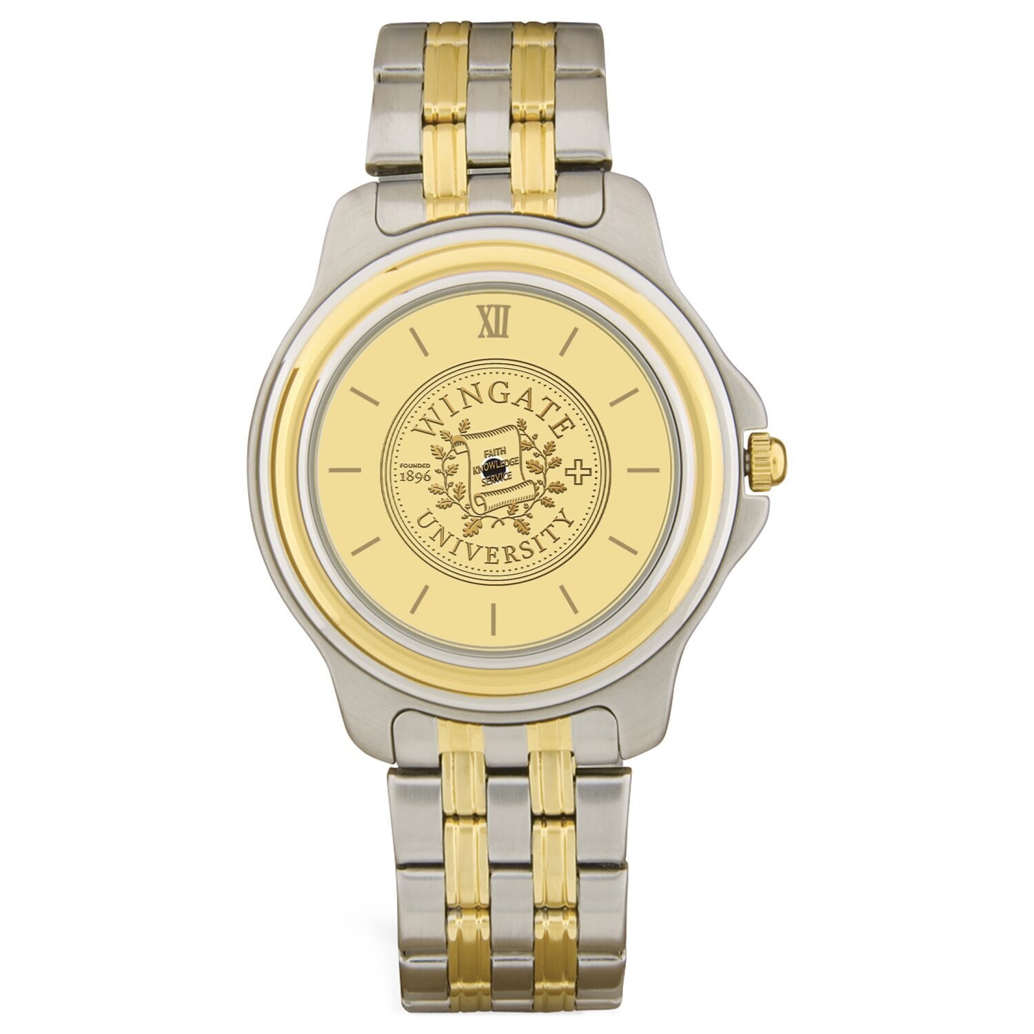 DROP SHIP ONLY Men&#39;s Two-tone Wristwatch with Gold Wingate Seal Face (ONLINE ONLY)