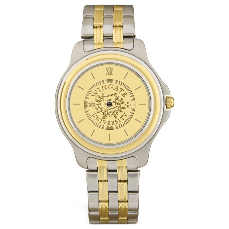 DROP SHIP ONLY Men&#39;s Two-tone Wristwatch with Gold Wingate Seal Face (ONLINE ONLY)
