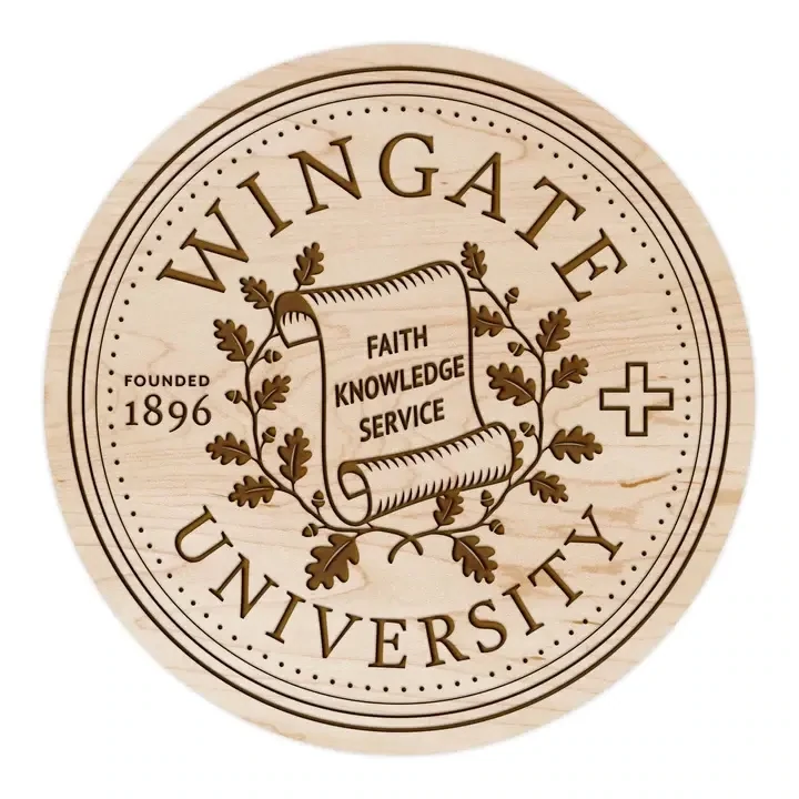 Single Wingate Seal Maple Wood Coaster