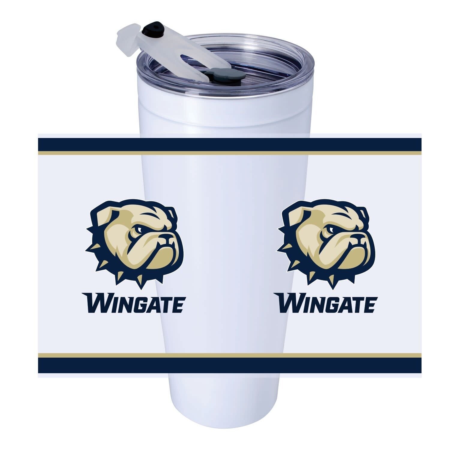 30oz White Dog Head Wingate Digital Viking Nova  Closure Lid Stainless Tumbler