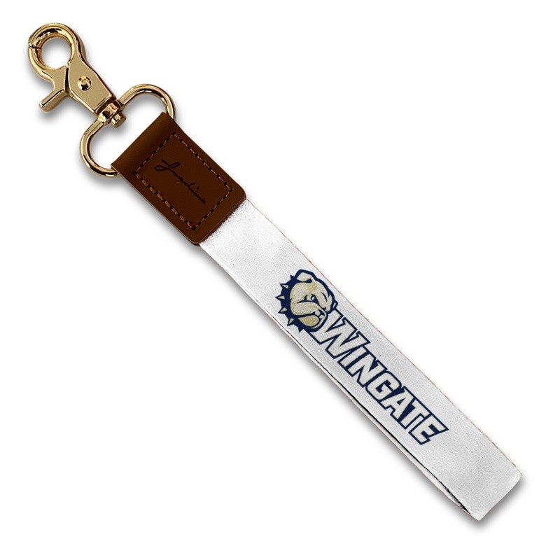 White Wingate Dog Head Wristlet Keychain