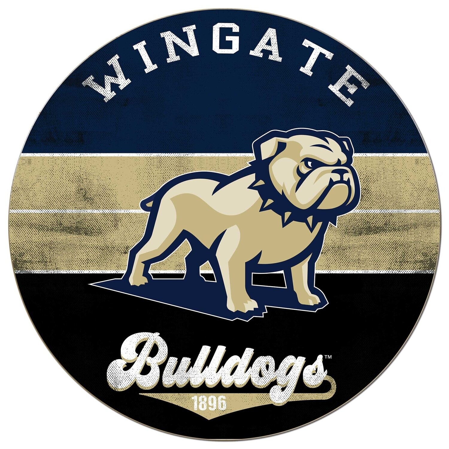 DROP SHIP ONLY 20&quot; x 20&quot; Wingate Standing Dog Bulldogs 1896 Retro Wood Sign (ONLINE ONLY)