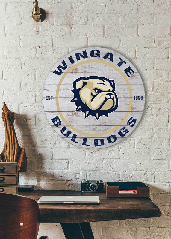 DROP SHIP ONLY 20" x 20" Wingate Dog Head Bulldogs 1896 Weathered Wood Sign (ONLINE ONLY)