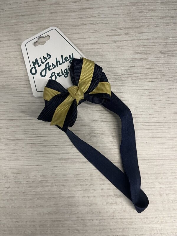Two Tone Bow on Fold Over Elastic