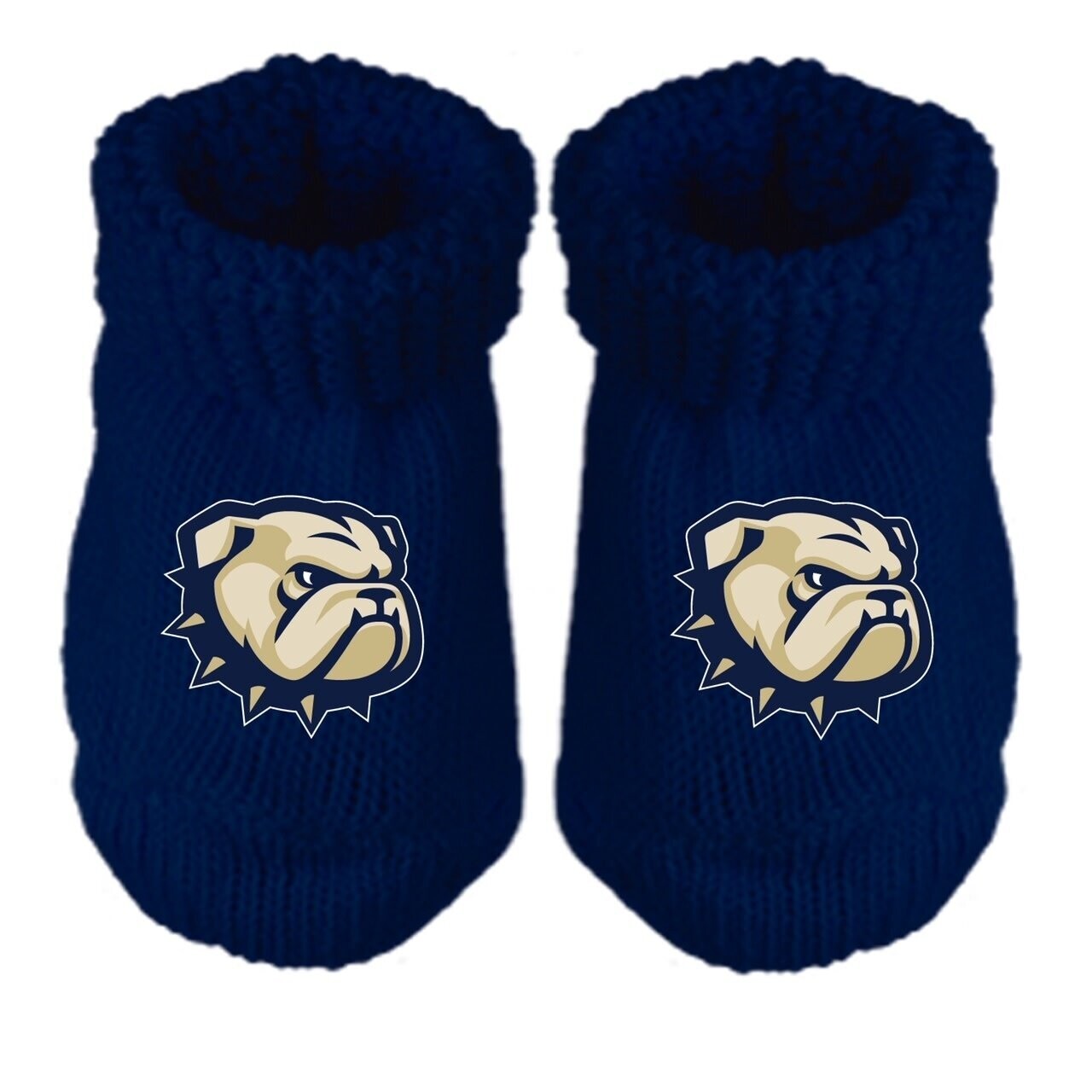 Infant Navy Dog Head Gift Box Booties