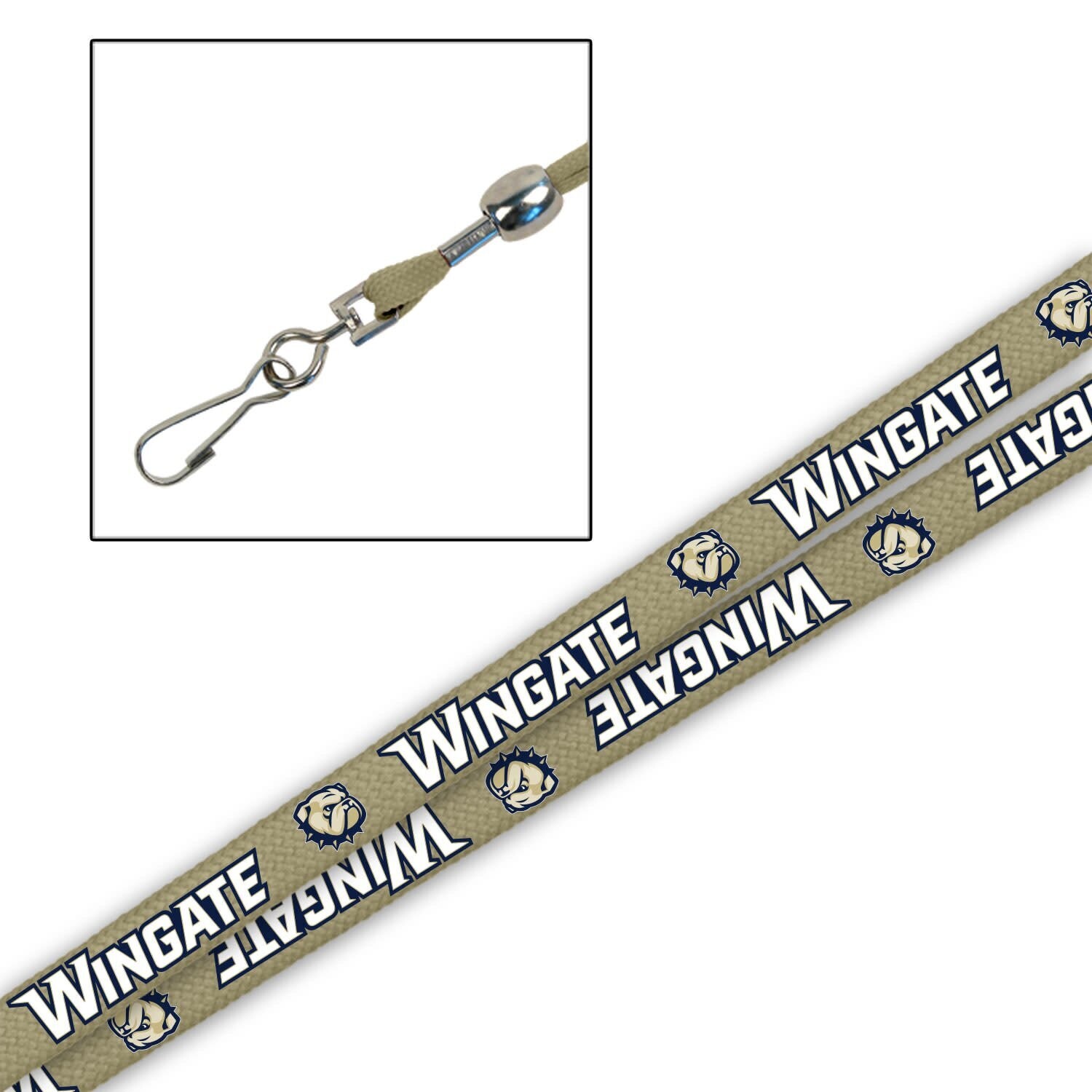 Beige Wingate Dog Head Digital Lanyard