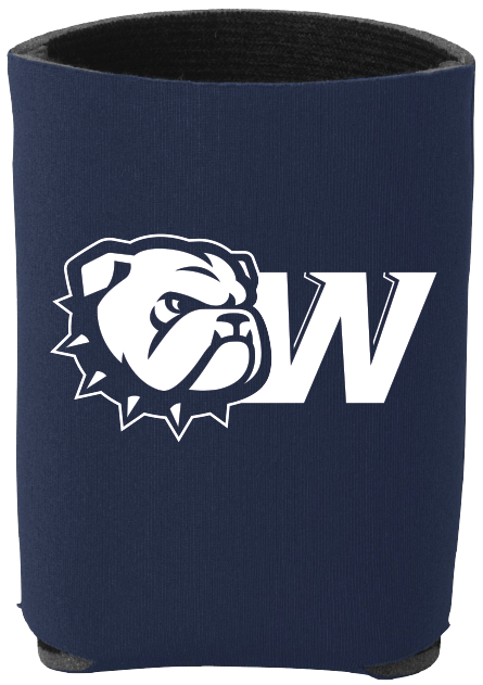 12oz Navy Dog Head W Collapsible Koozie