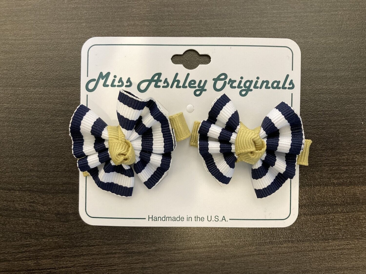 Set of 2 Striped Gathered Clips