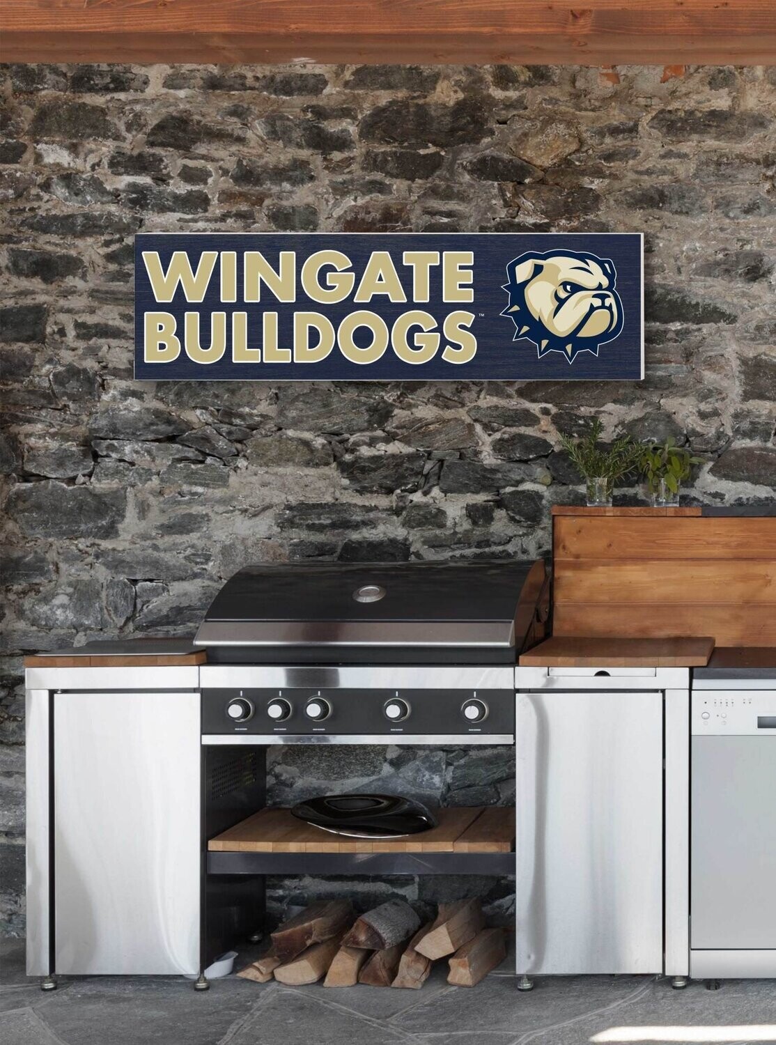 DROP SHIP ONLY 35&quot;x 10&quot; Wingate Bulldogs Dog Head Indoor Outdoor PVC Sign (ONLINE ONLY)