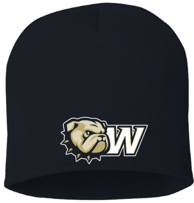 Navy Knit Dog Head W Beanie Hat