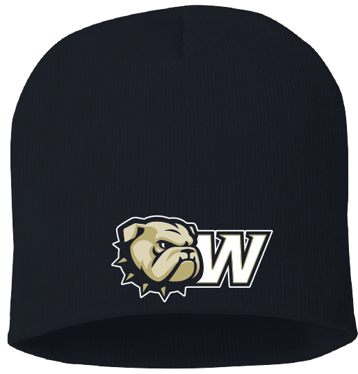 Navy Knit Dog Head W Beanie Hat