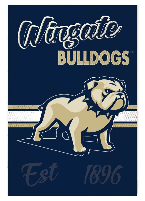 DROP SHIP ONLY 34 x 24 Wingate Bulldogs Standing Dog PVC Sign (ONLINE ONLY)