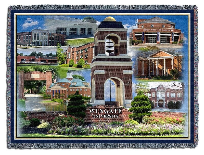 54&quot; x 70&quot; University Landmarks Tapestry Afghan Blanket