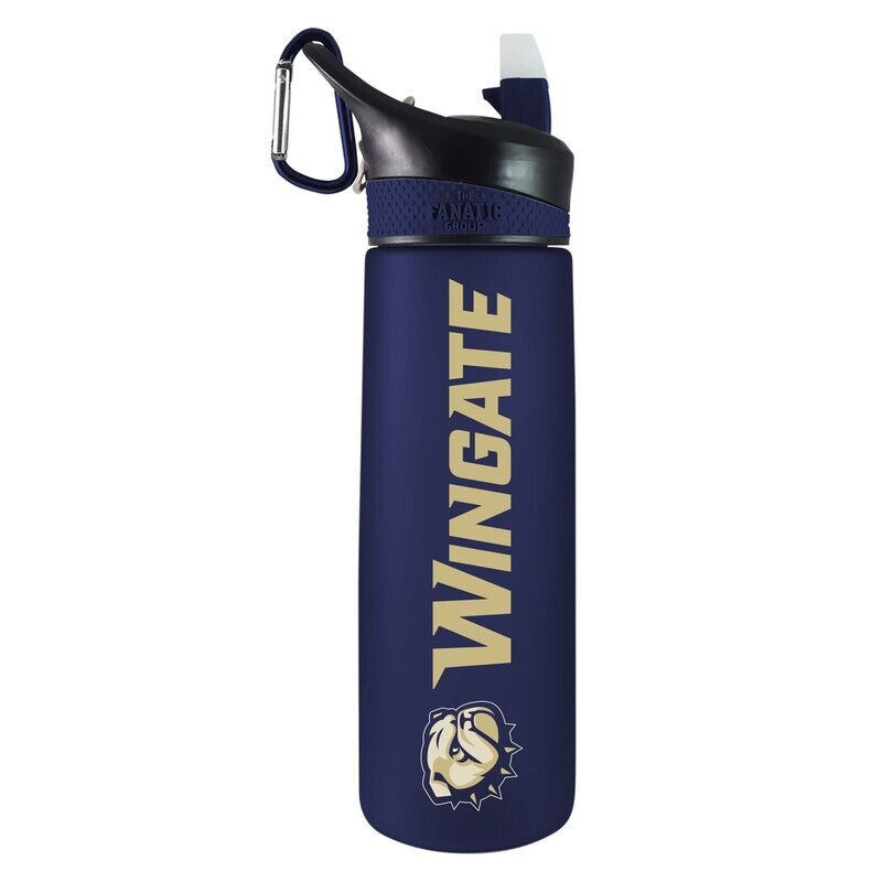 24oz Navy Dog Head Wingate Pop Straw Top  Water Bottle