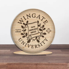 6" x 6" Maple Wooden Wingate Seal Standing Plaque