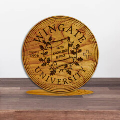 6" x 6" Cherry Wooden Wingate Seal Standing Plaque