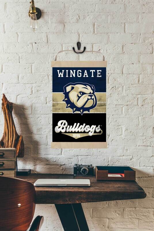 DROP SHIP ONLY 12.5" x 19" Wingate Bulldogs Reversible Banner Sign Retro Multi Color (ONLINE ONLY)