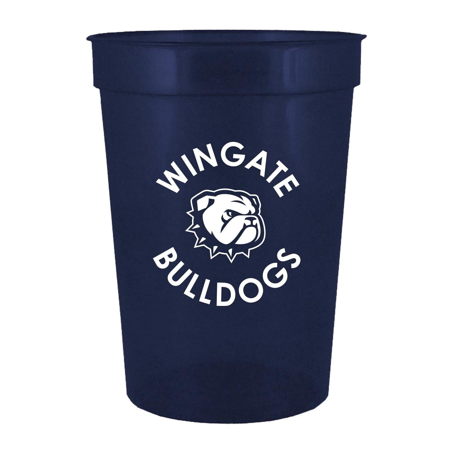 12oz Navy Wingate Arched Over Dog Head Bulldogs Bleacher Stadium  Smooth Wall Cup