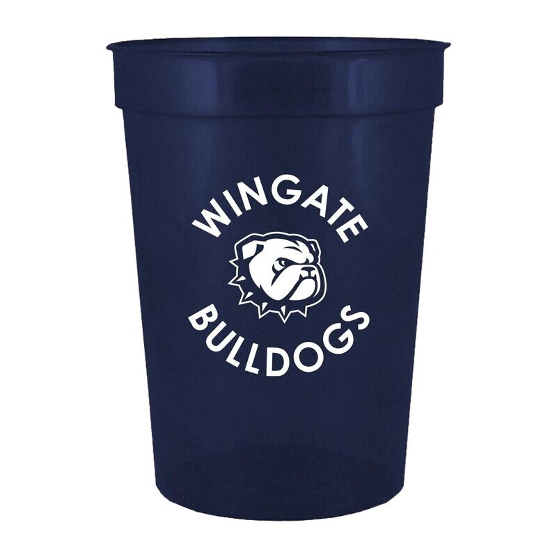 12oz Navy Wingate Arched Over Dog Head Bulldogs Bleacher Stadium  Smooth Wall Cup