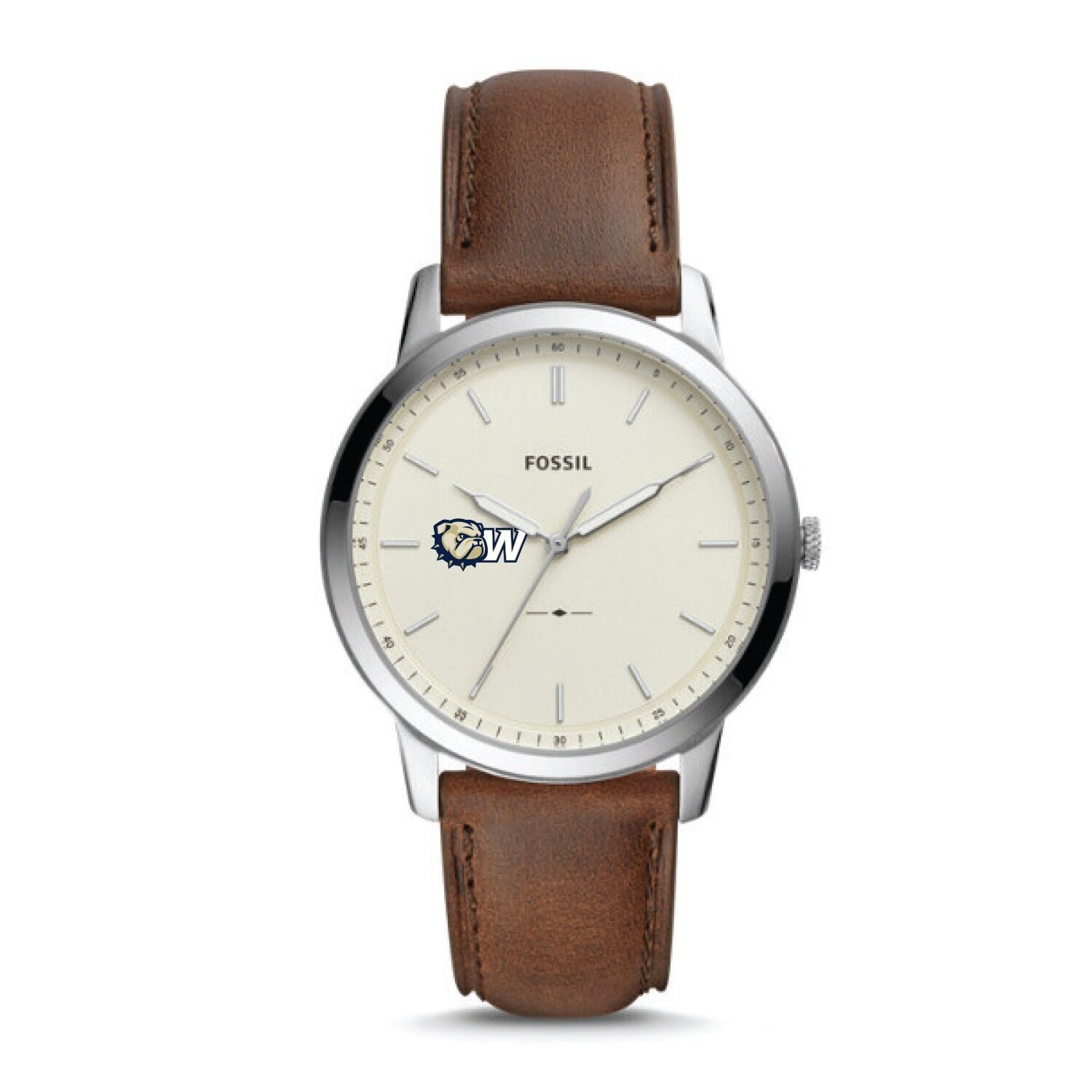 44mm Brown Leather Dog Head W Watch